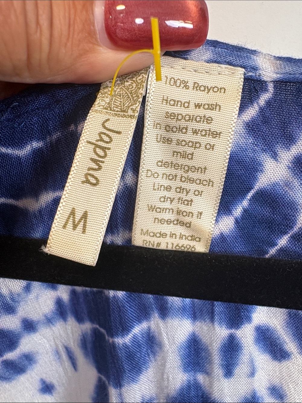 Japna Navy and White Tie-Dye Wrap Maxi Dress with Side Tie - Picture 2 of 15